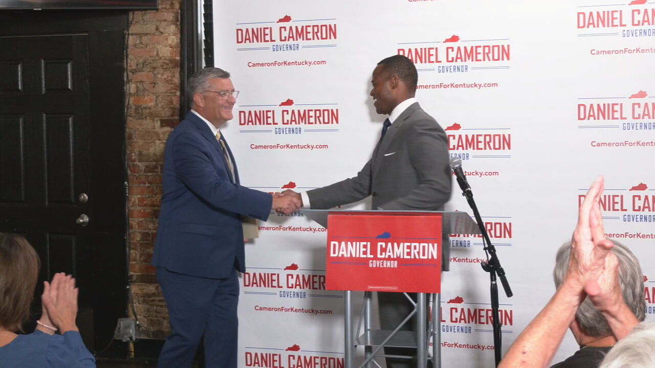 Daniel Cameron, Robby Mills make first campaign stop together in Kentucky governor's race